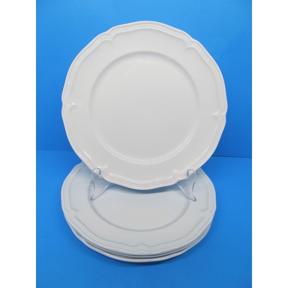 Villeroy And Boch Manoir Set Of 4 Ivory Cream 8 1/4" Salad Plates Excellent Cond